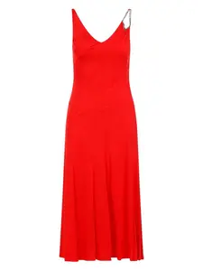 Lanvin Women's Sleeveless A-Line Midi Dress in Red
