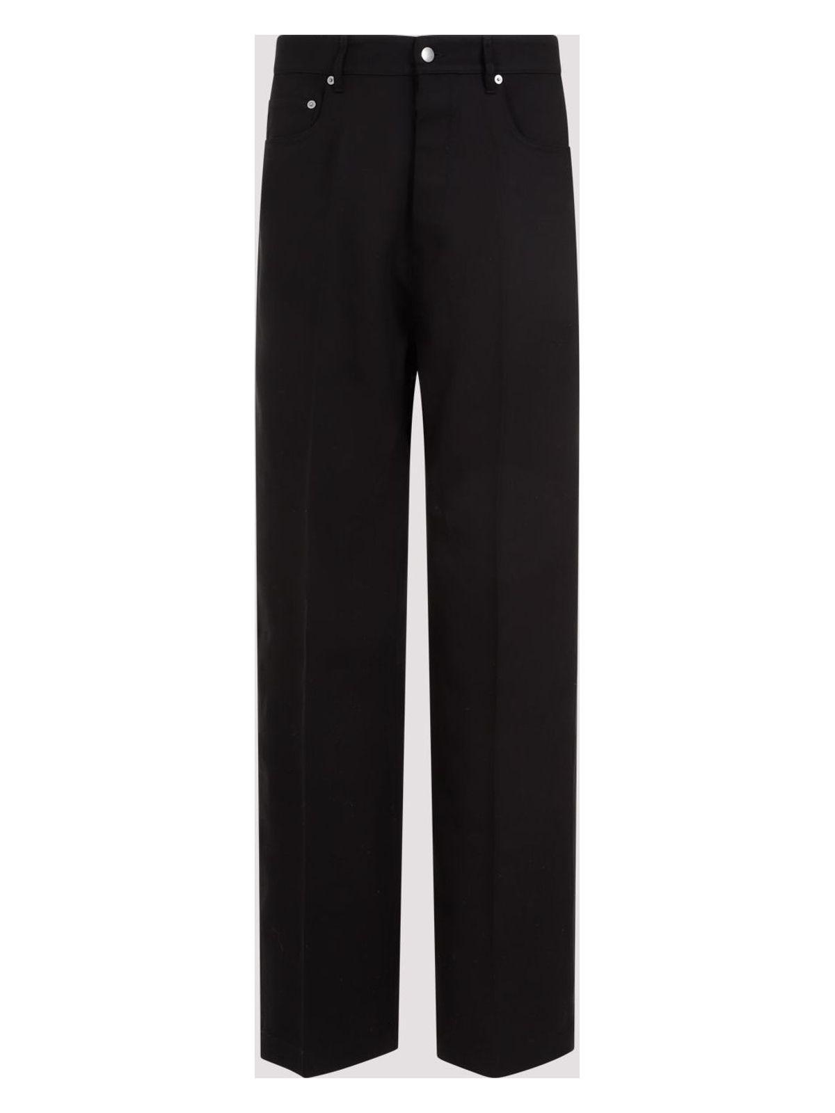 Rick Owens Men's Geth Silk Wool Jeans in Black