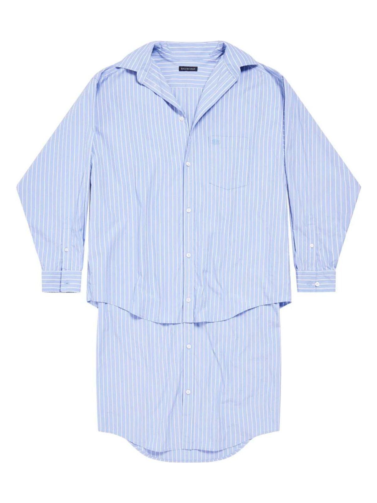 Balenciaga Women's Bb Classic Layered Shirtdress in Blue