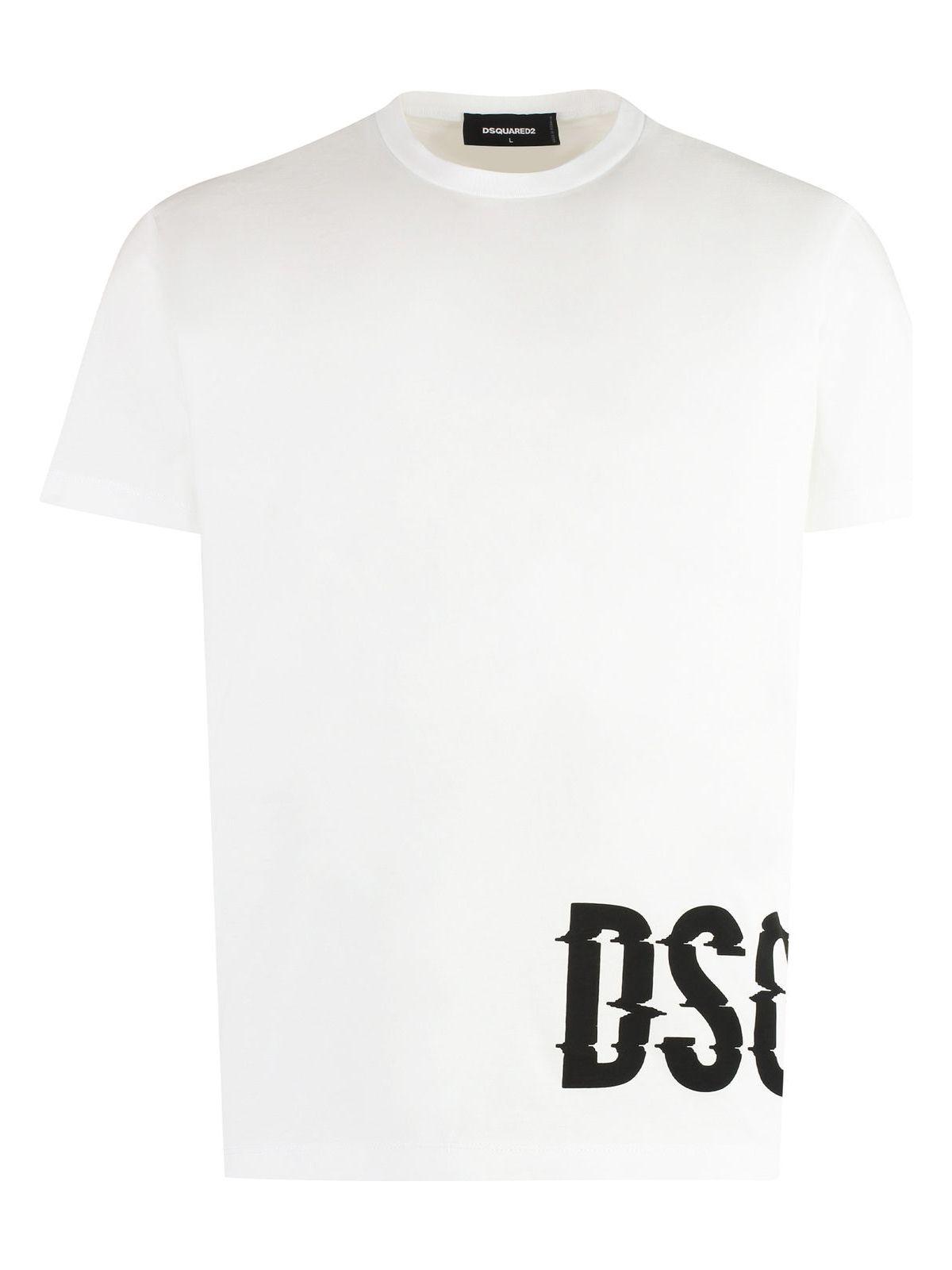 Dsquared2 Men's Cotton Crew-Neck T-Shirt in White