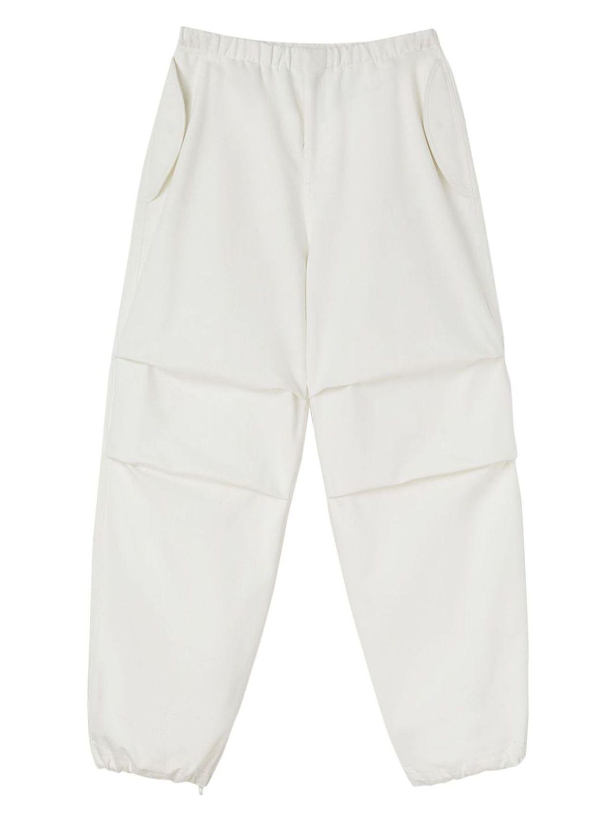 Jil Sander Tapered Cotton Trousers in White