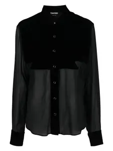 Tom Ford Women's Silk Georgette Shirt in Black