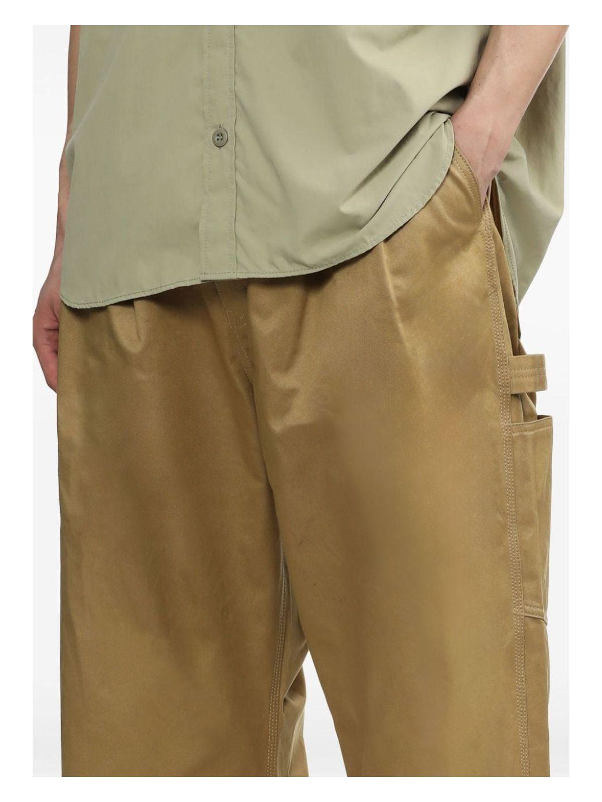 Junya Watanabe Men's Wide Leg Cotton Trousers in Beige