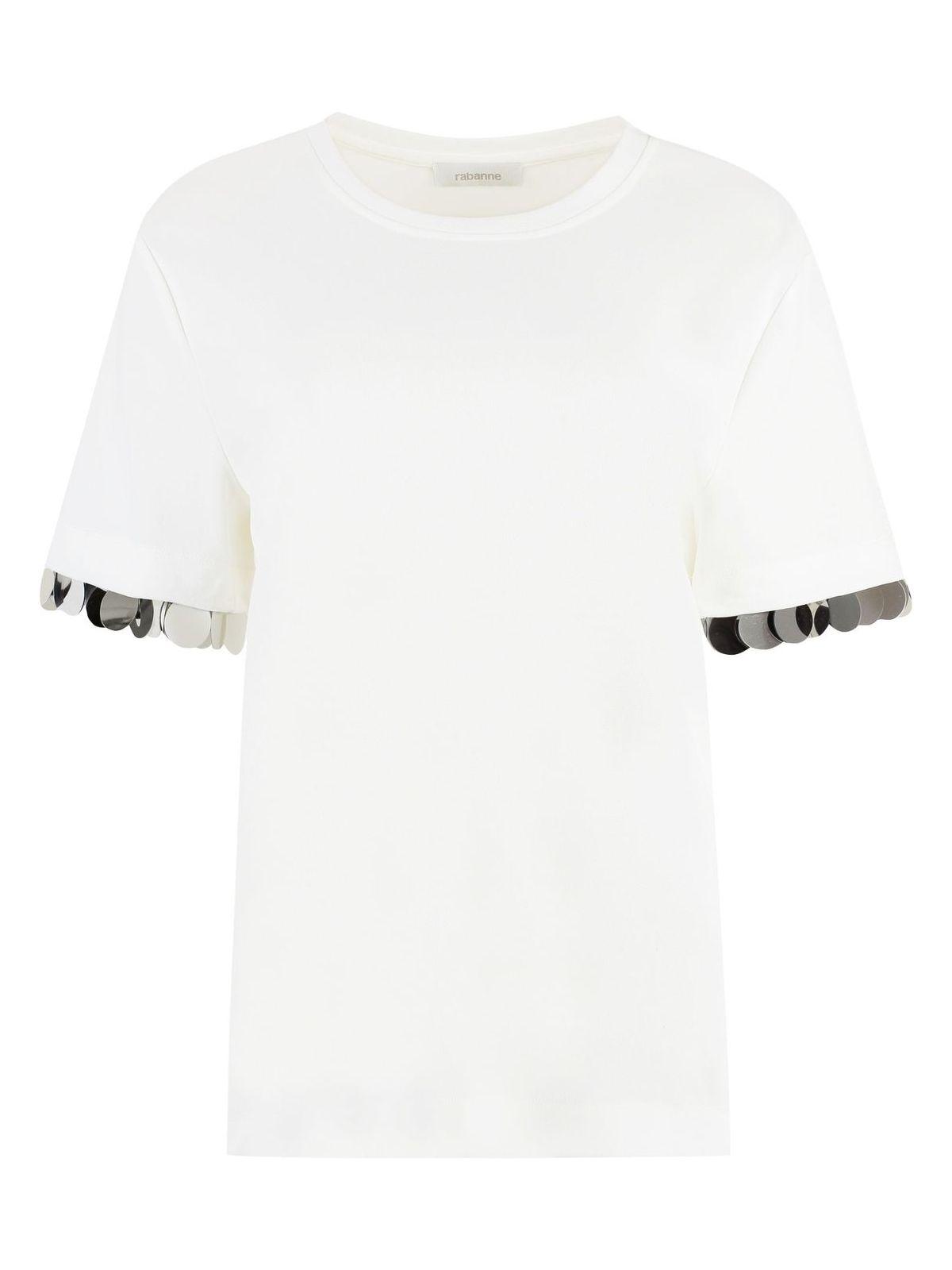 Paco Rabanne Women's Viscose Crew-Neck T-Shirt in White