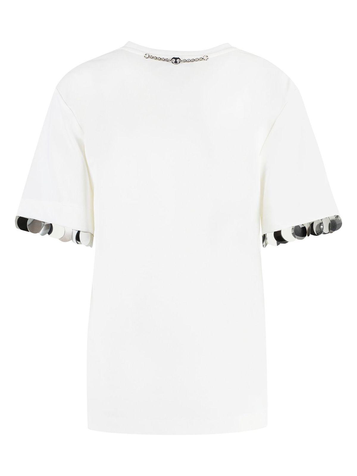 Paco Rabanne Women's Viscose Crew-Neck T-Shirt in White