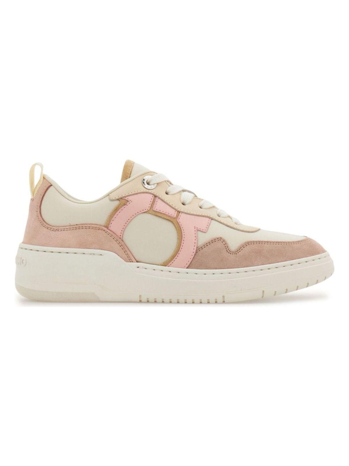 Ferragamo Women's Gancini Leather Sneakers in Powder
