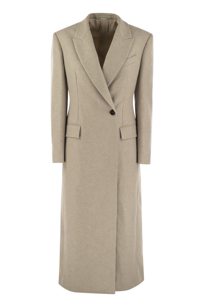 Brunello Cucinelli Lightweight Wool Cloth Coat With Jewellery