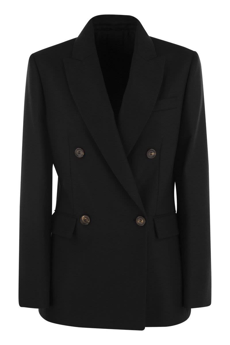 Brunello Cucinelli Women's Wool And Cashmere Jacket With Necklace in Black