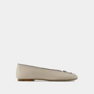 Burberry Women's Sadler Zip Ballerinas Sandal in White