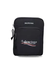Balenciaga Men's Explorer Crossbody Bag in Black