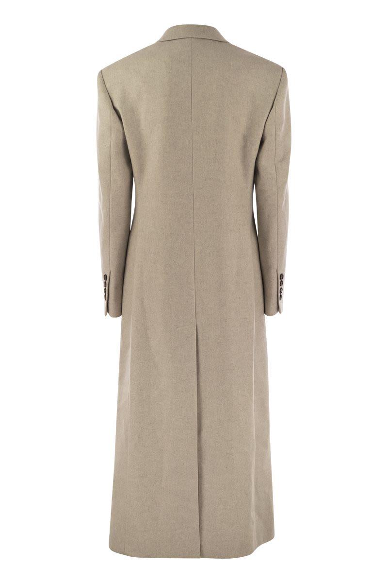 Brunello Cucinelli Lightweight Wool Cloth Coat With Jewellery
