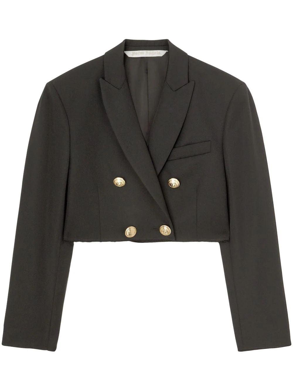 Palm Angels Cropped Blazer and Boyfriend Blazer in Black