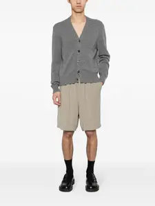 Ami Paris Men's Elasticated Waist Bermuda Shorts in Black and Lighttaupe