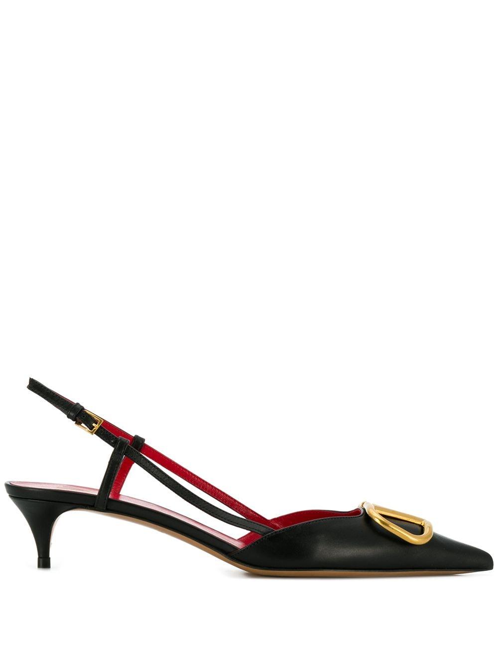 Valentino Garavani Women's Vlogo Signature Leather Pumps in Black