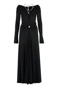 Rabanne Women's Draped Jersey Dress in Black