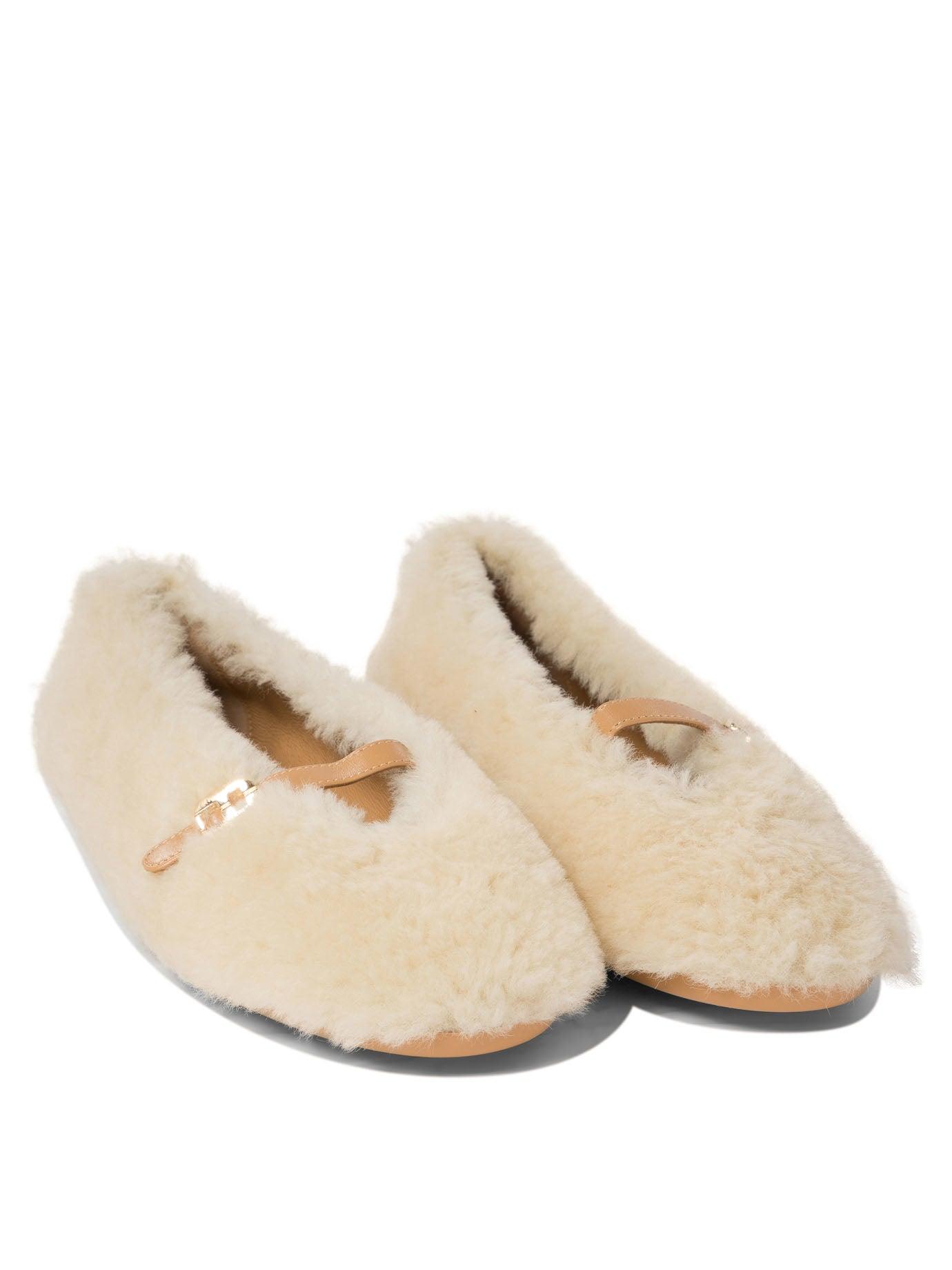 Ferragamo Women's 'Noella Fur' Shearling Ballet Flats
