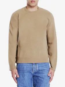 Maison Margiela Men's Wool Jumper Sweater in Beige