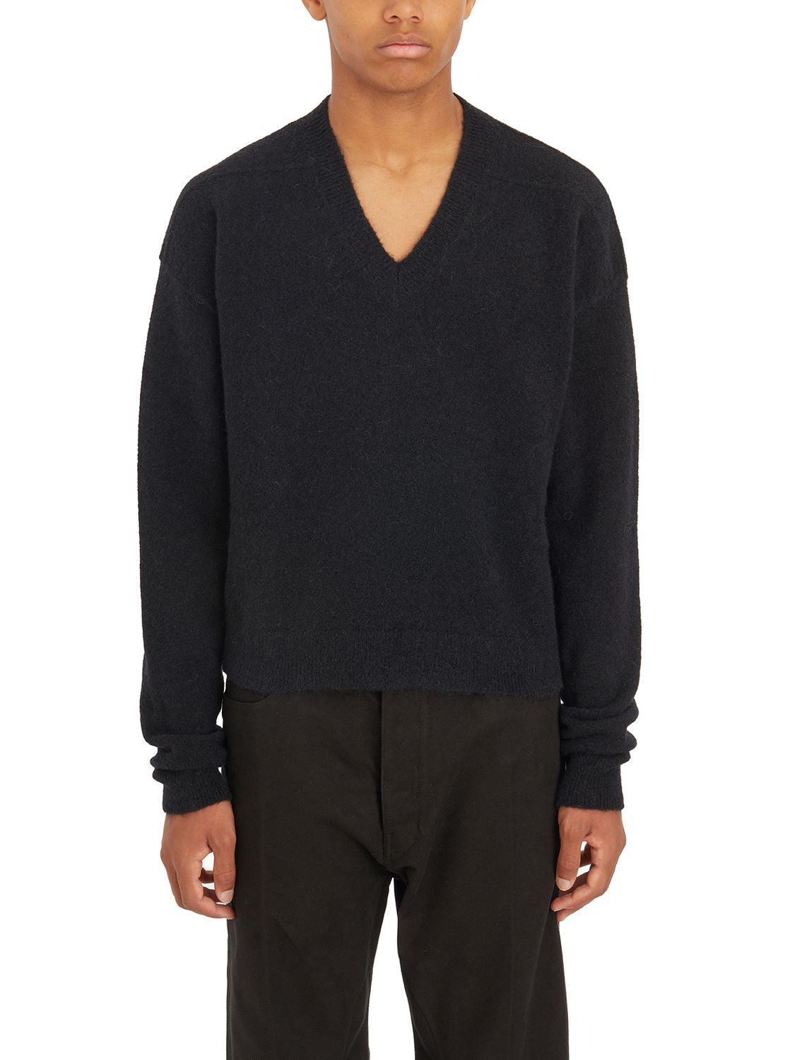 Rick Owens Men's Sweater Tommy V Neck Black