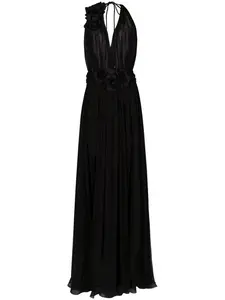 Dolce & Gabbana Women's Silk Long Dress in Black