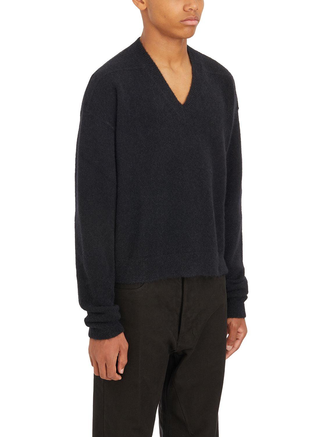 Rick Owens Men's Sweater Tommy V Neck Black