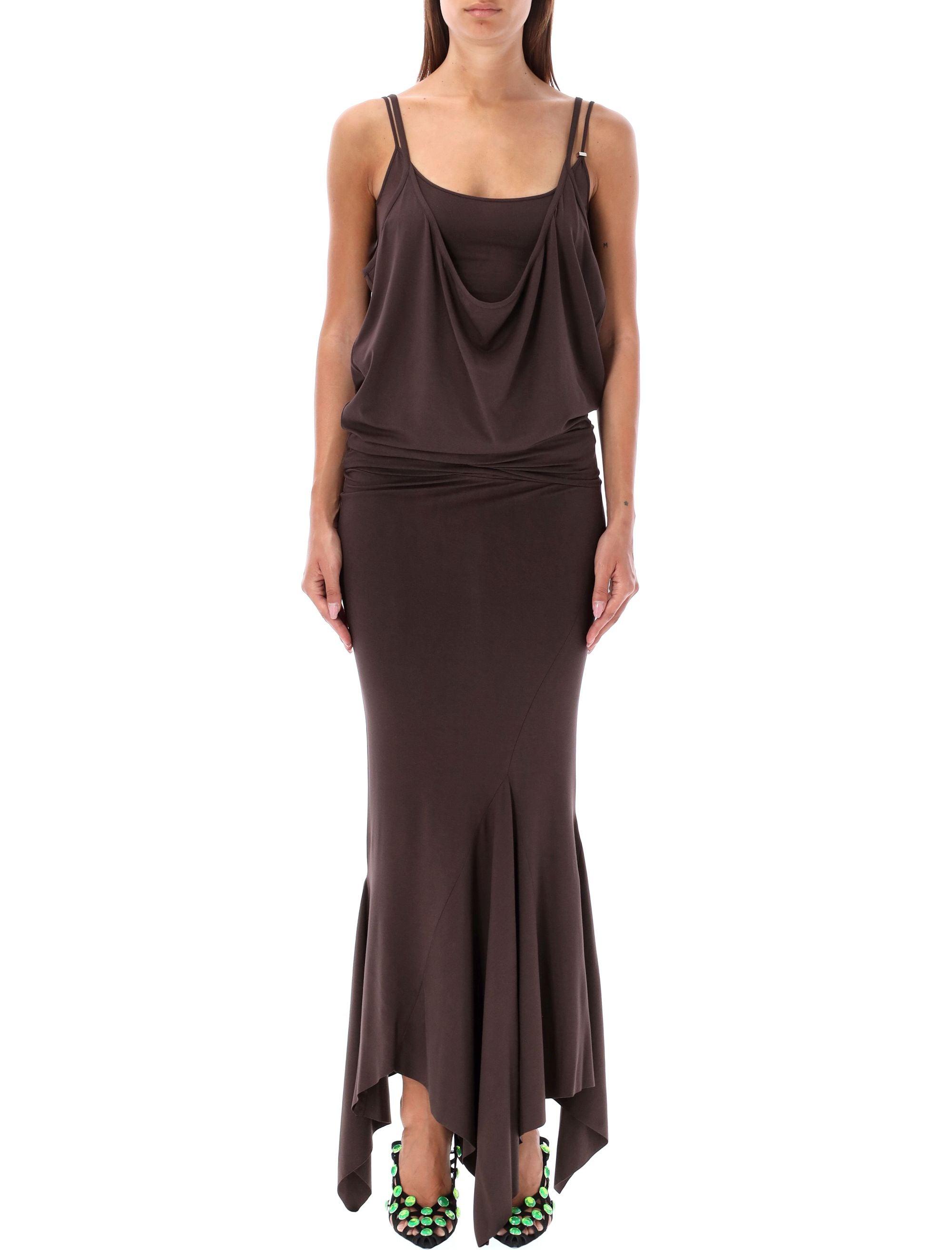 The Attico Women's Midi Dress in Dark Brown