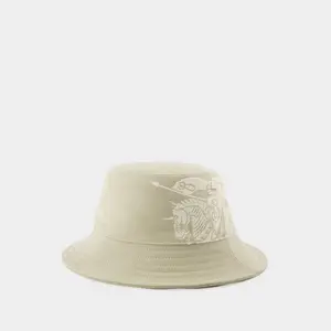 Burberry Ekd Twill Bucket Hat in Beige