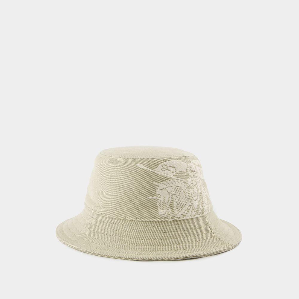 Burberry Ekd Twill Bucket Hat in Beige