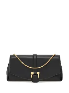 Ferragamo Women's Foldover Top Crossbody Bag in Black