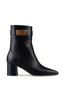 Ferragamo Women's Gancini Leather Ankle Boots in Black