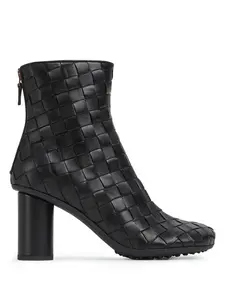 Bottega Veneta Women's Atomic Leather Ankle Boots in Black