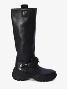 Burberry Black Leather Stomp Boots