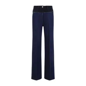 Givenchy Women's Oversized Mixed Denim Jeans in Blue