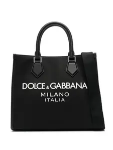 Dolce & Gabbana Men's Shopping Bag With Logo in Black