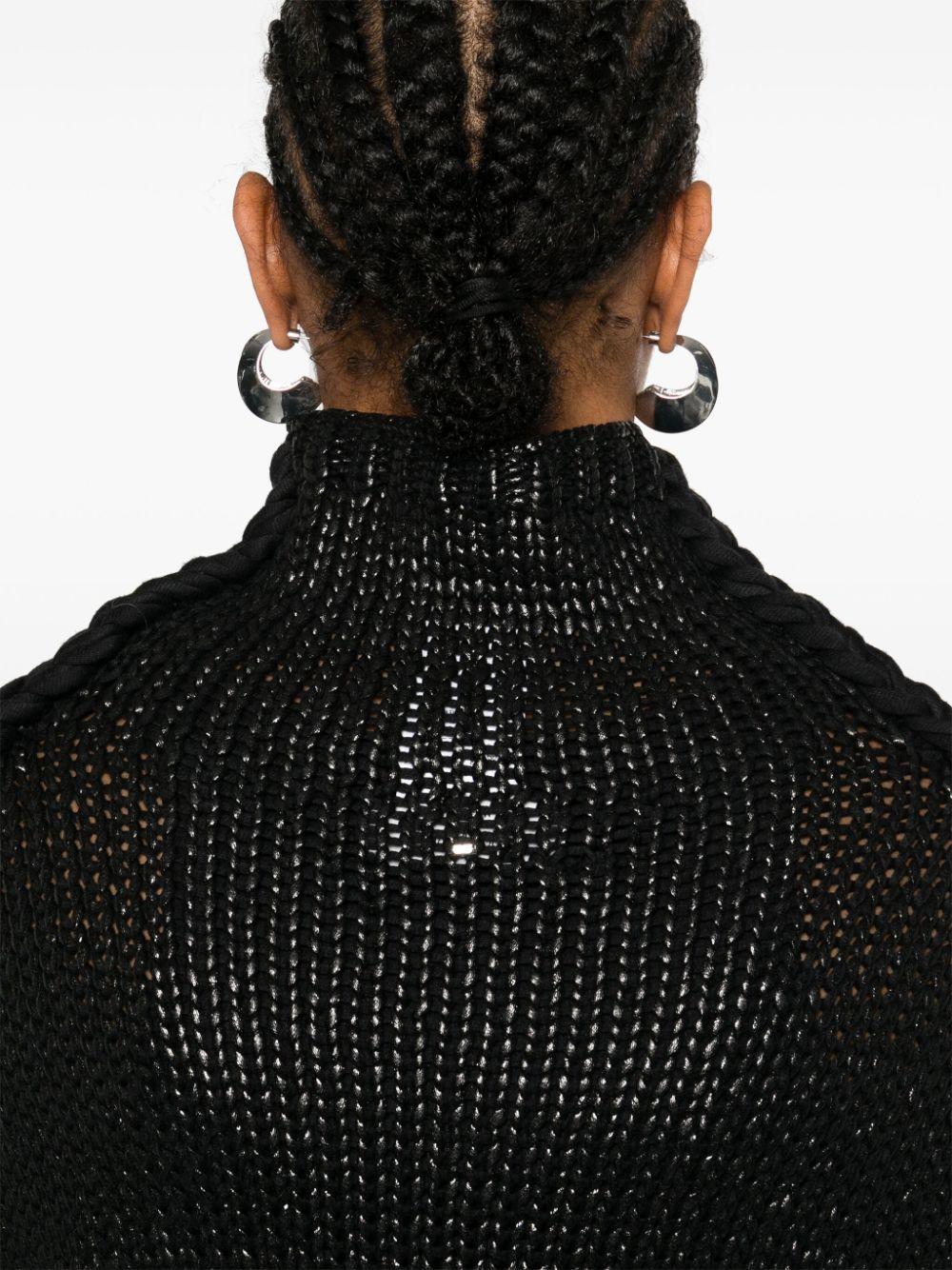 Max Mara Sportmax Women's Cropped Cotton Sweater in Black