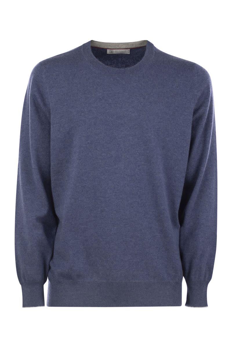 Brunello Cucinelli Men's Cashmere Sweater in Blue