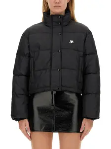 CourrÃ¨ges Courrèges Women's Down Jacket With Logo in Black