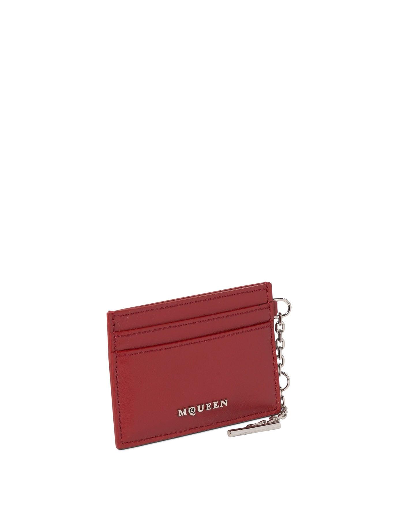 Alexander McQueen Sling Logo Plaque Card Holder in Red