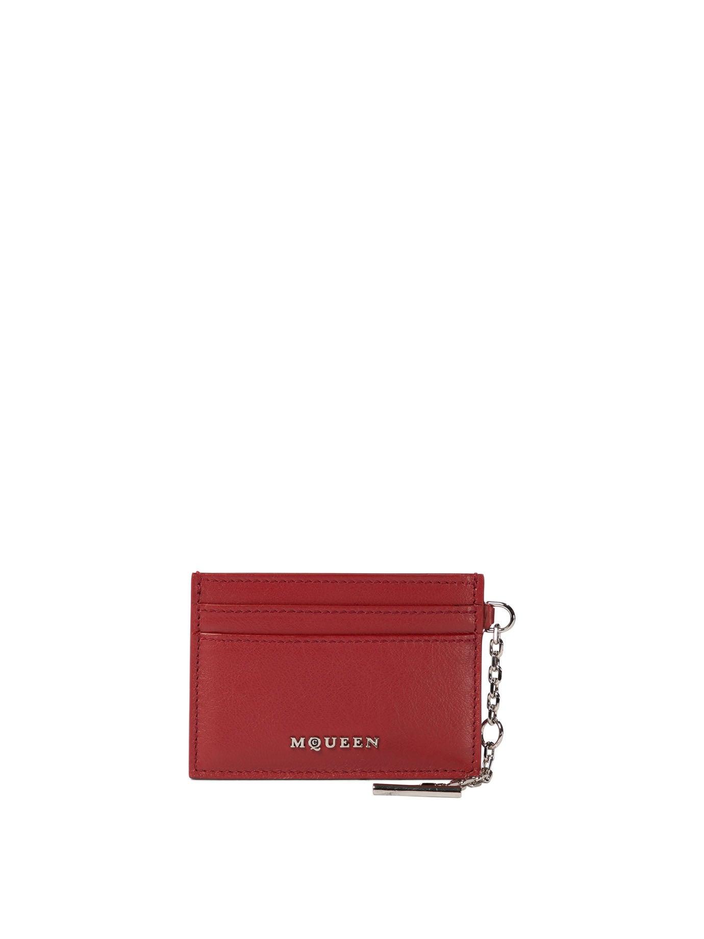 Alexander McQueen Sling Logo Plaque Card Holder in Red