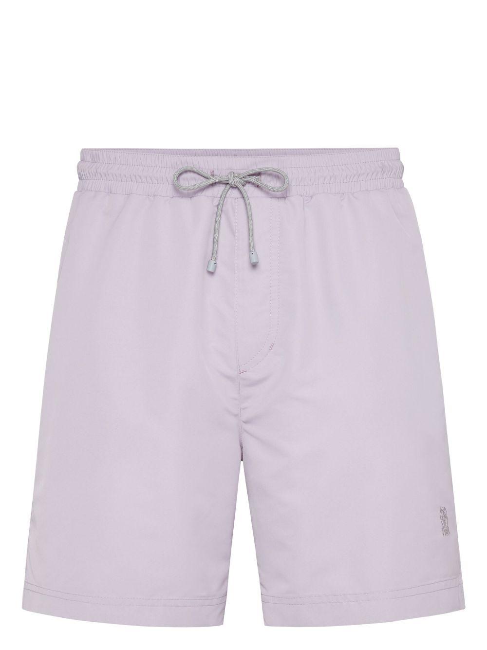 Brunello Cucinelli Men's Swim Shorts in Purple