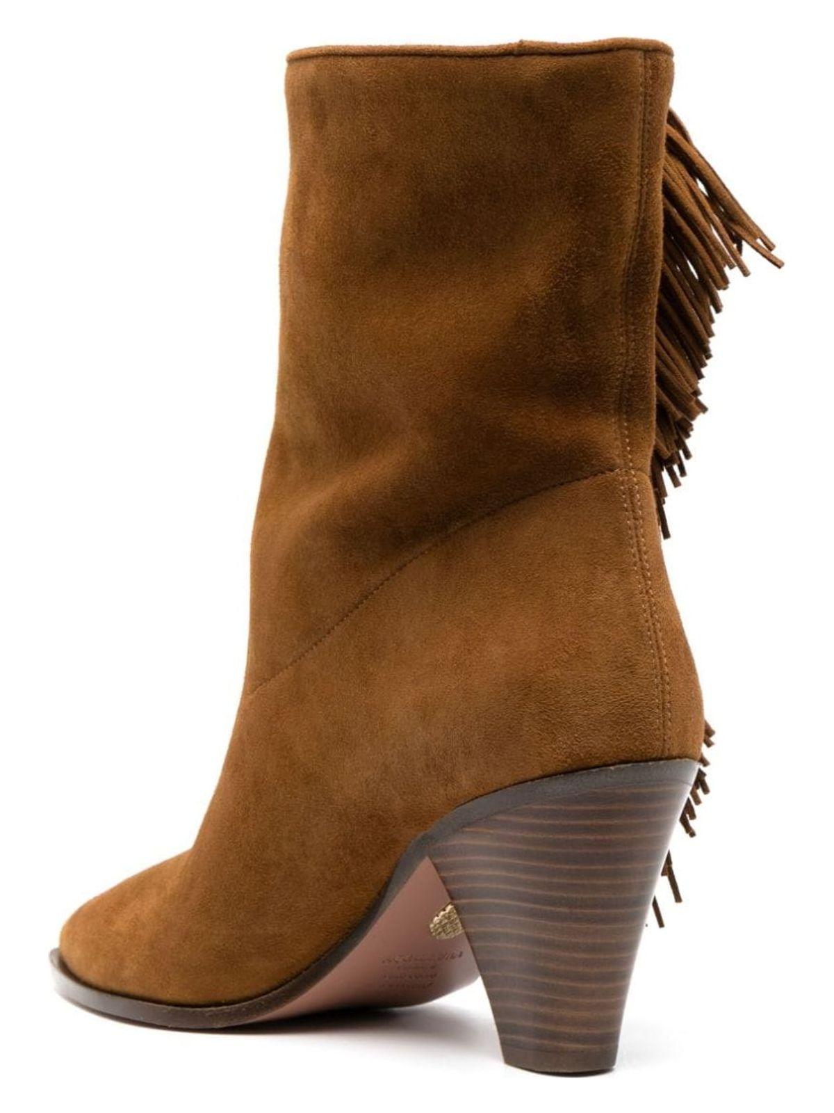 Aquazzura Women's Marfa Bootie 70 in Brown