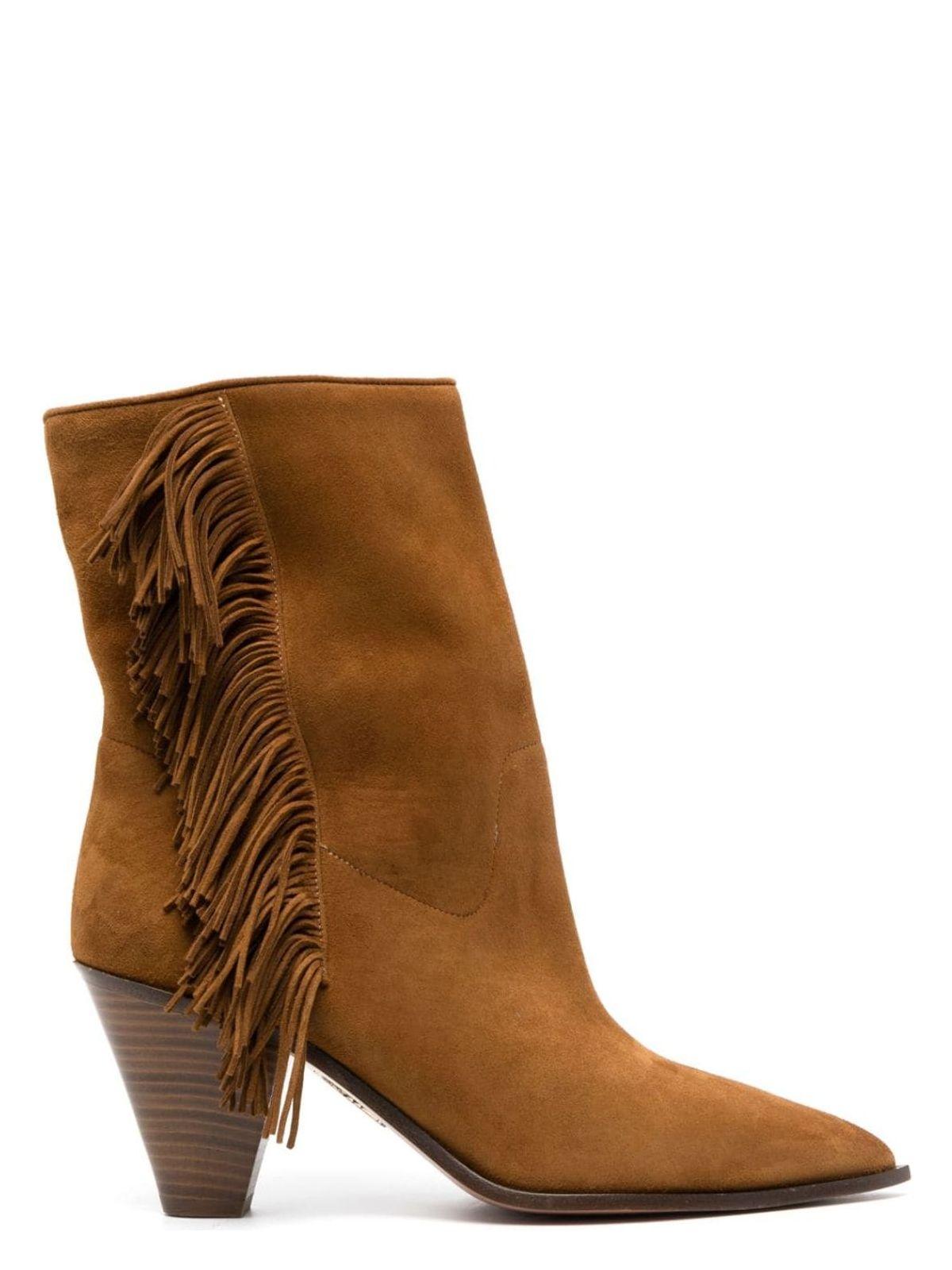 Aquazzura Women's Marfa Bootie 70 in Brown