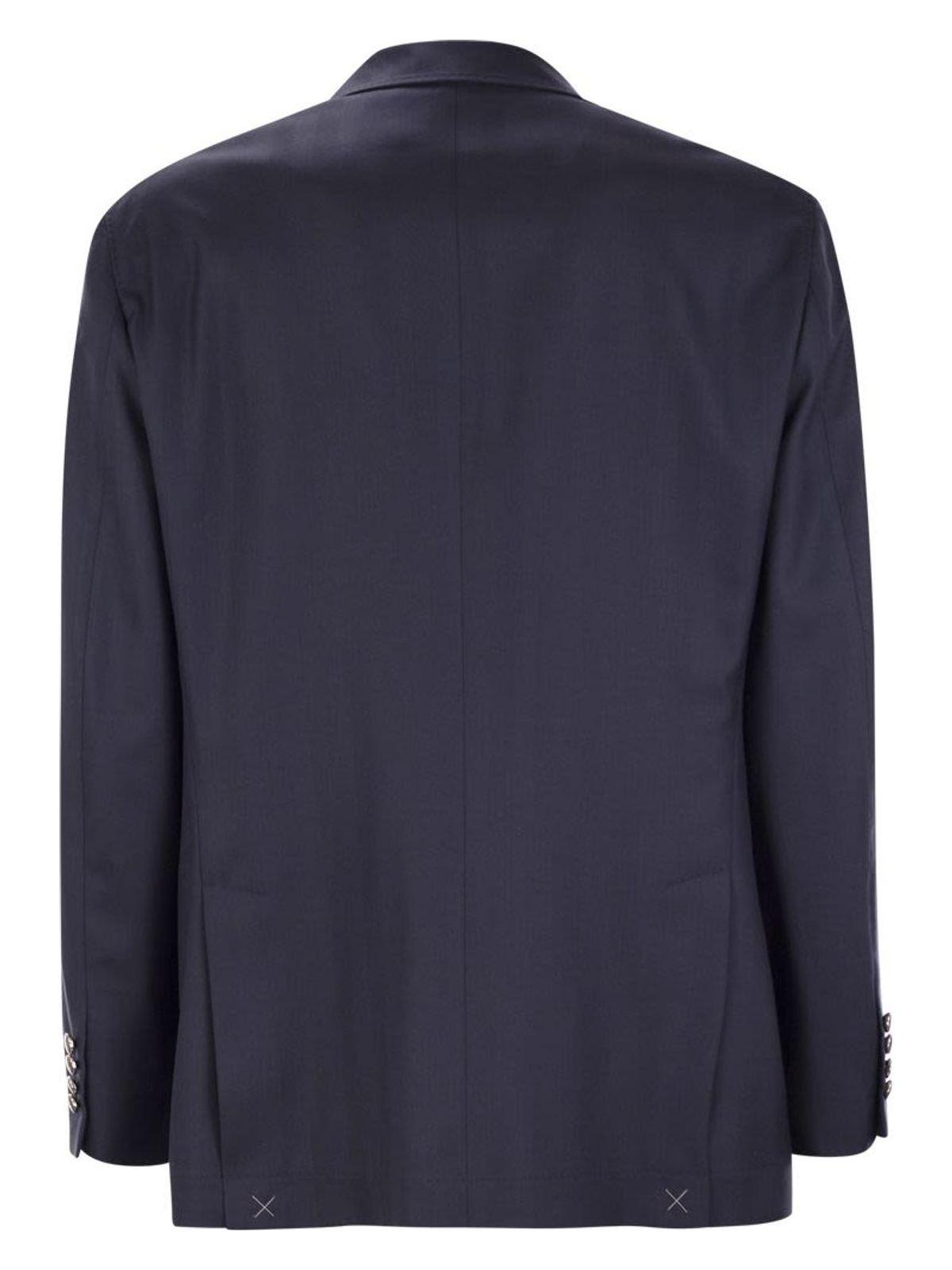 Brunello Cucinelli Men's One-And-A-Half-Breasted Deconstructed Jacket In Virgin Wool in Blue