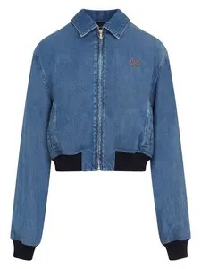 Miu Miu Women's Lyocell Jacket in Blue