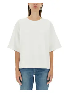 Dolce & Gabbana Women's T-Shirt With Lettering Logo in White