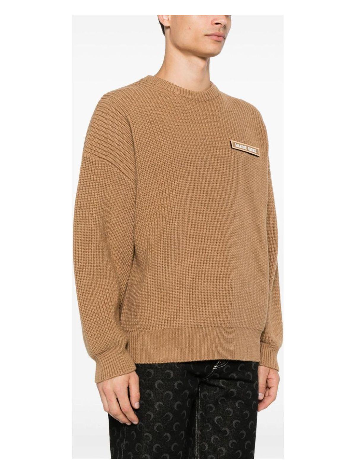 Marine Serre Merino Sweater in Brown