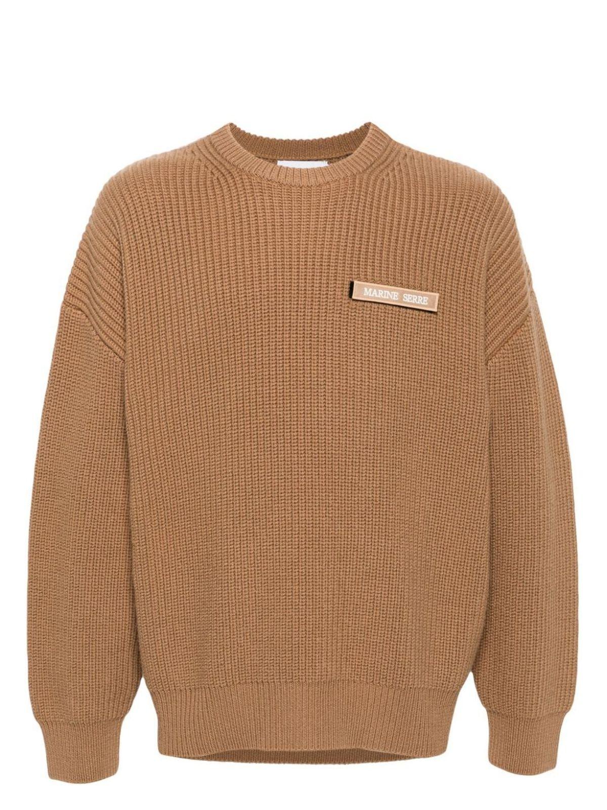 Marine Serre Merino Sweater in Brown