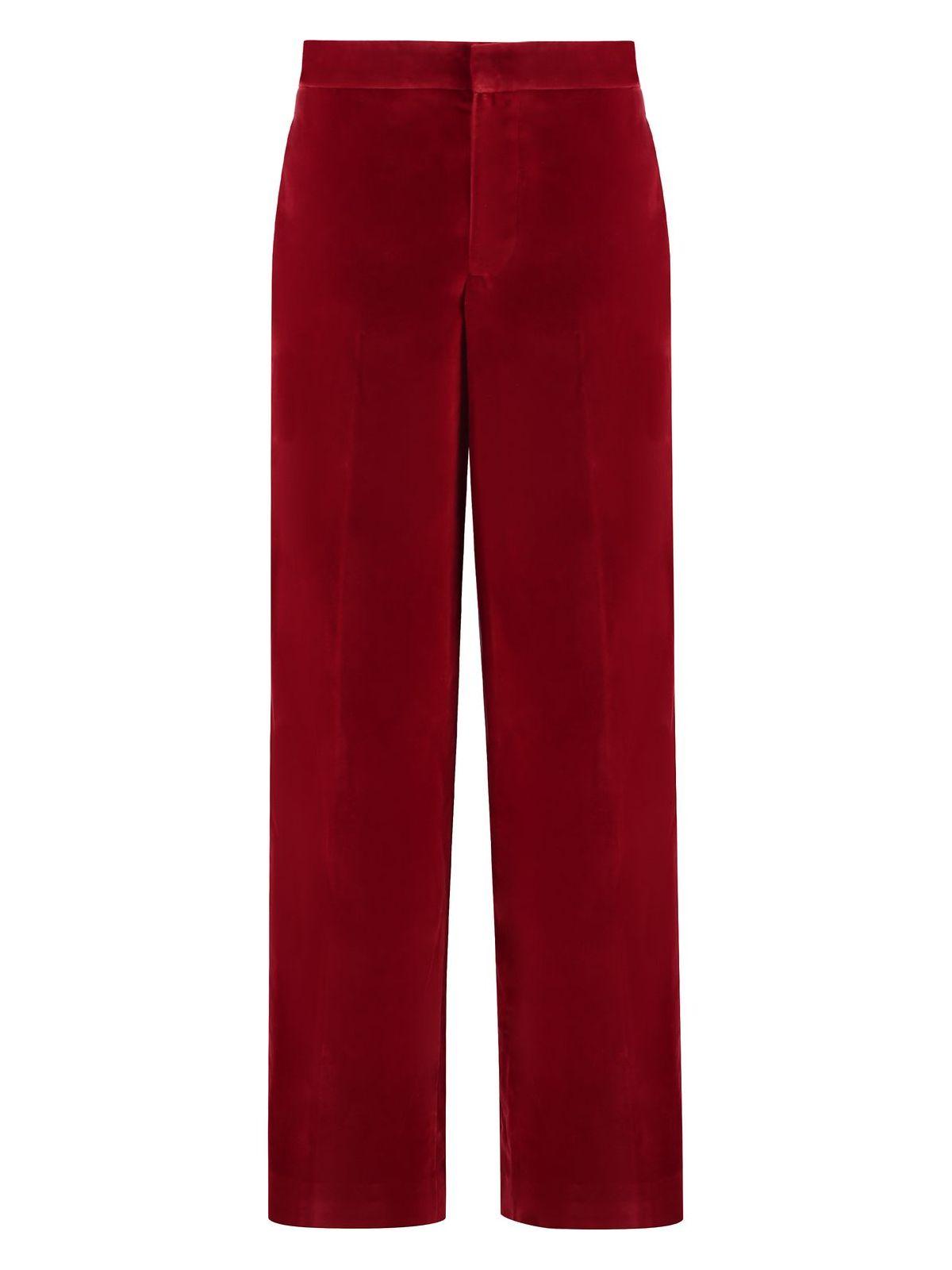 Jw Anderson Red Velvet Pant
