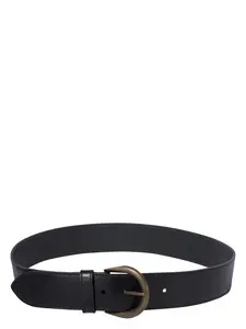 Saint Laurent Men's Leather Belt with Buckle Closure in Black
