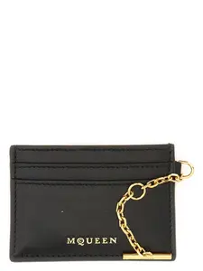 Alexander Mcqueen Women's Sling Card Holder in Buff, Black, and Red