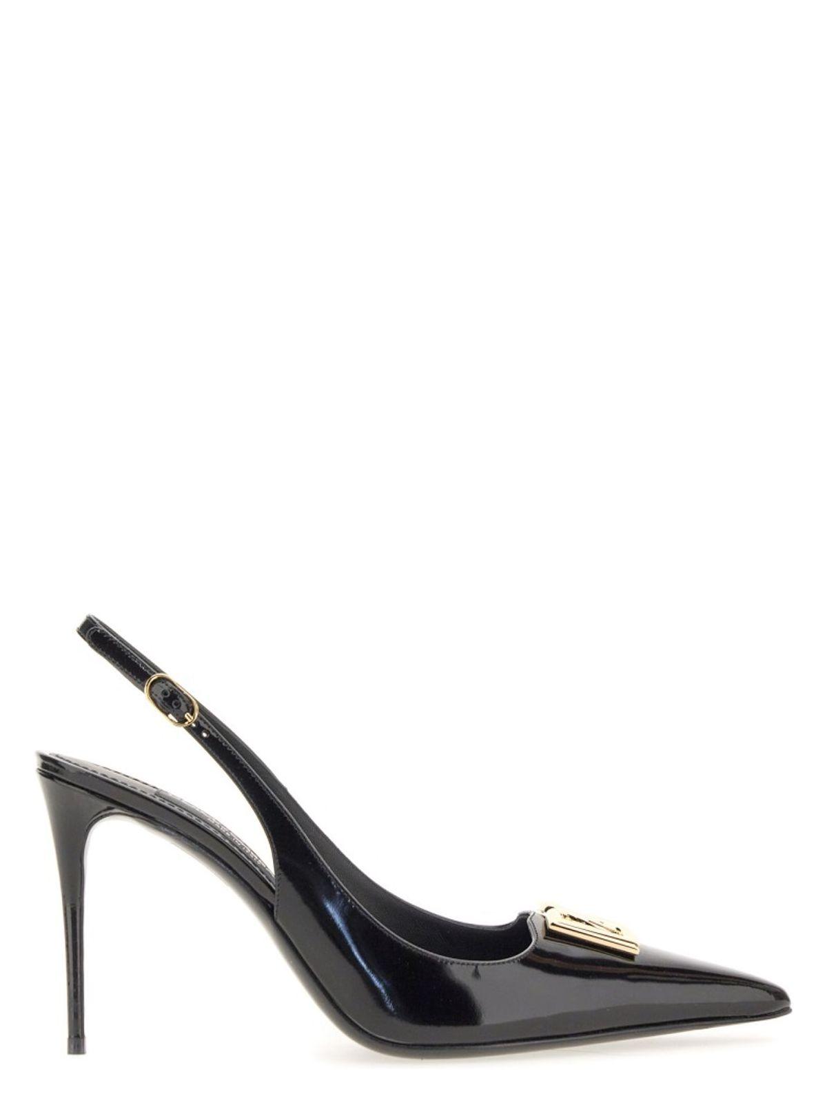 Dolce & Gabbana Women's Sling Back Con Logo Pumps in Black